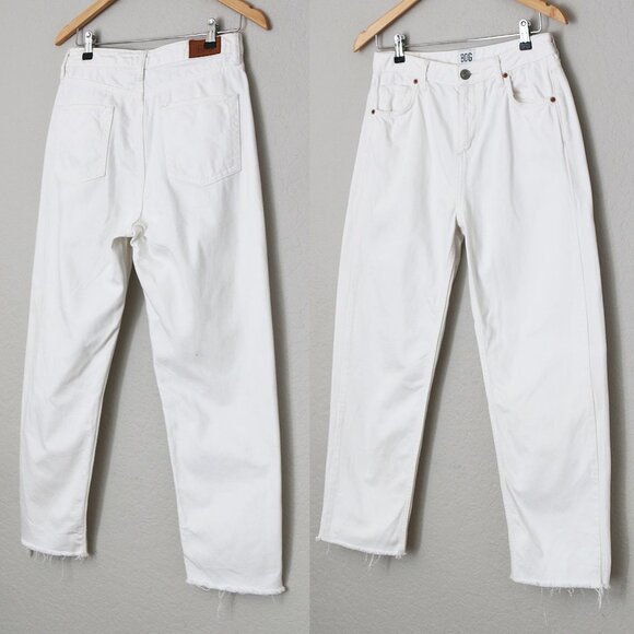 BDG Urban Outfitters White Pax High Rise Straight Leg Jean Fray Hem Size 29 x 32 - Picture 4 of 16